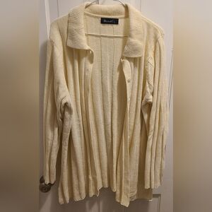 Denim&Co Cream Open Front Cardigan